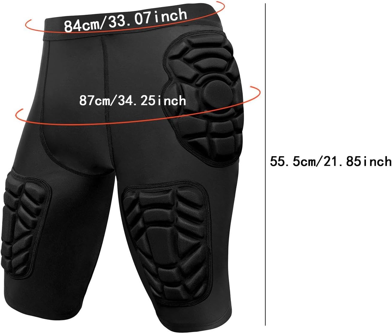 3D Protection Hip Butt Impact Pad Protector Protect Gear Compression Sliding Shorts for Ski Snowboard Skateboard, XXL