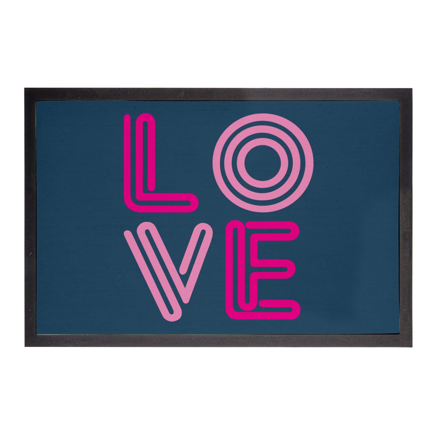 Paillasson Saint Valentin amour tapis bleu neon retro vintage 80's