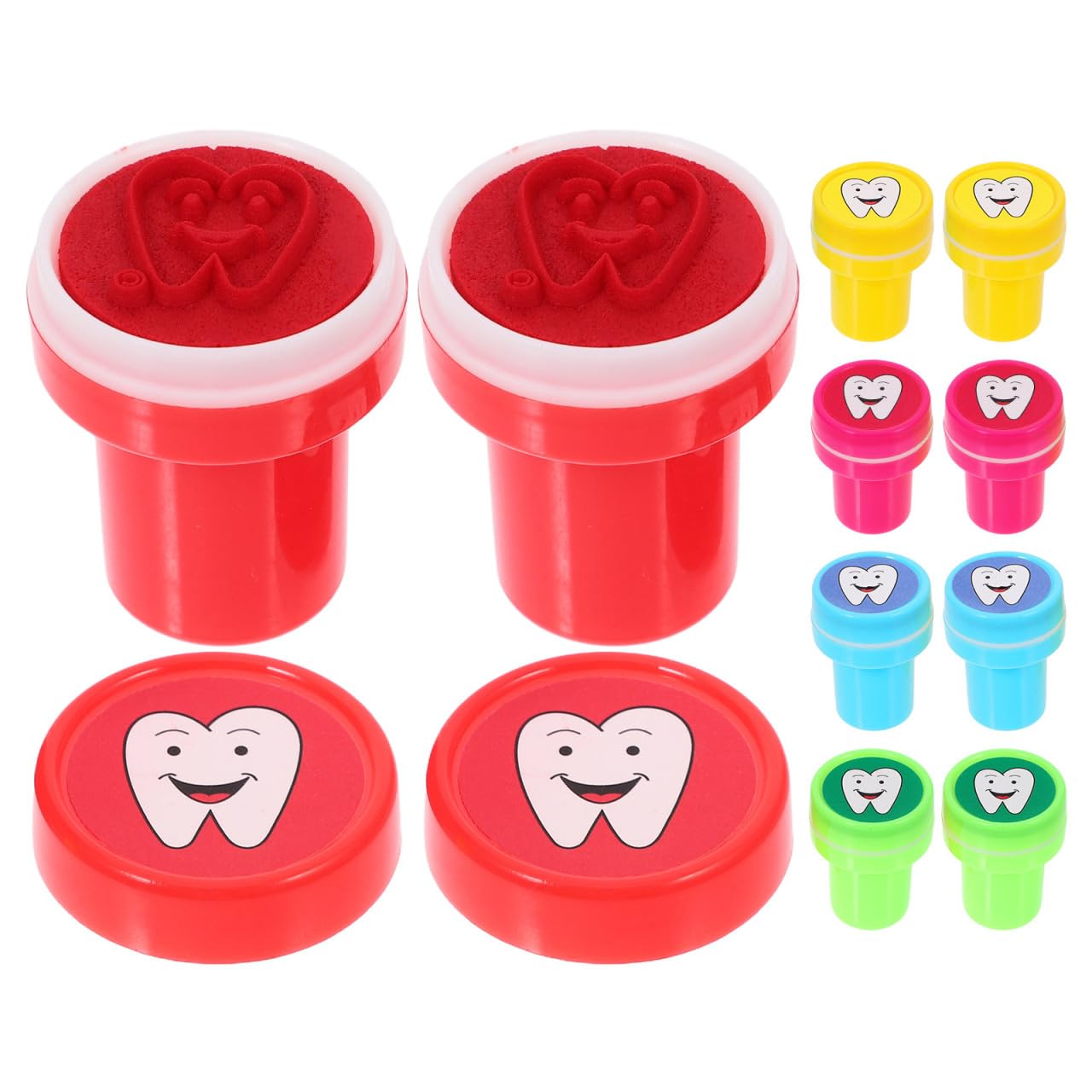 10Pcs Cartoon Teeth Stamps for Classroom Rewards Party Favors DIY Crafts and Fun Teeth Activities
