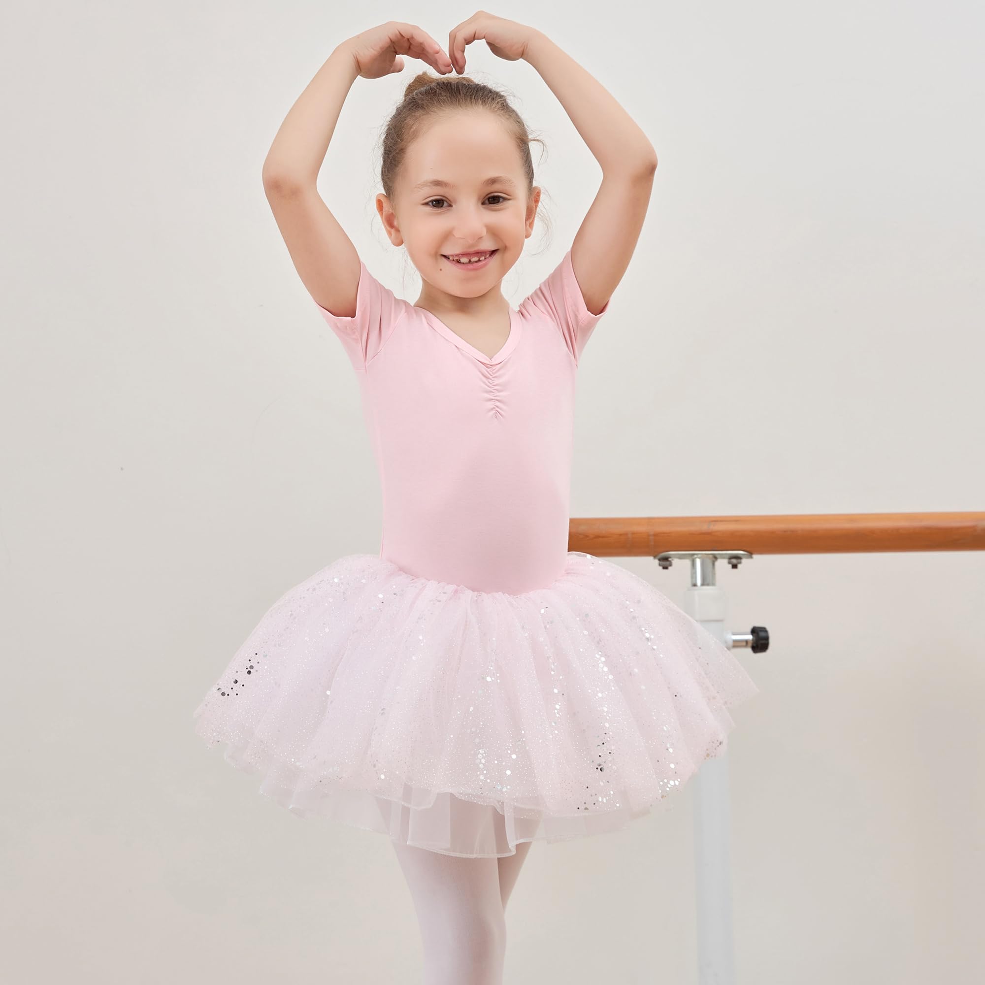 Ballettkleid für Mädchen Tanz -Outfit Gymnastik Lotard Kostüm Tanzkleidung mit Rock