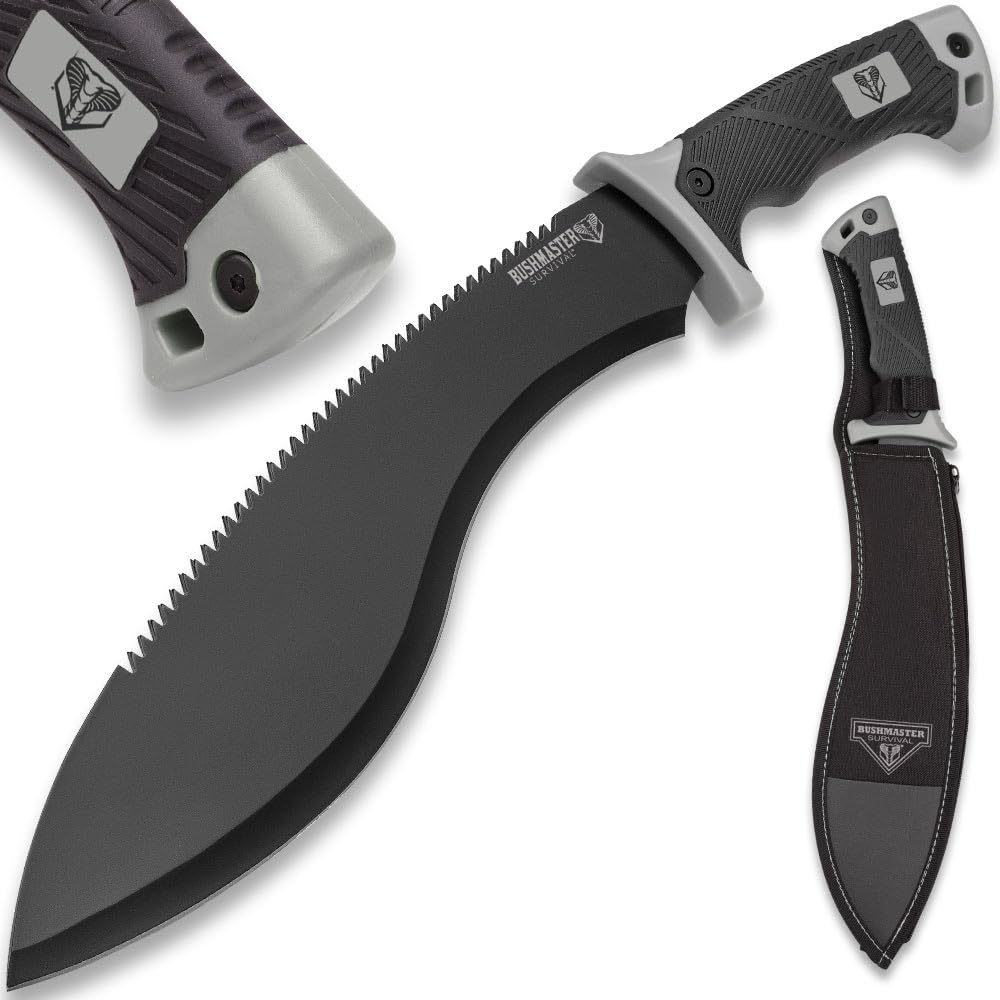 Bushmaster Stainless Steel Sawback Blade | High-Impact TPU Handle | Includes Nylon Sheath