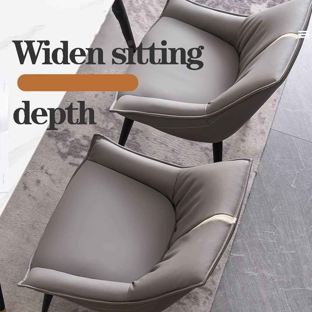 Leather Accent Armchair with Extra Thick Padded Backrest and Seat Cushion Side Chairs Sofa Chair,Non-Slip Adsorption Feet Sturdy Metal Frame for Lounge Office Reception (Color : White)