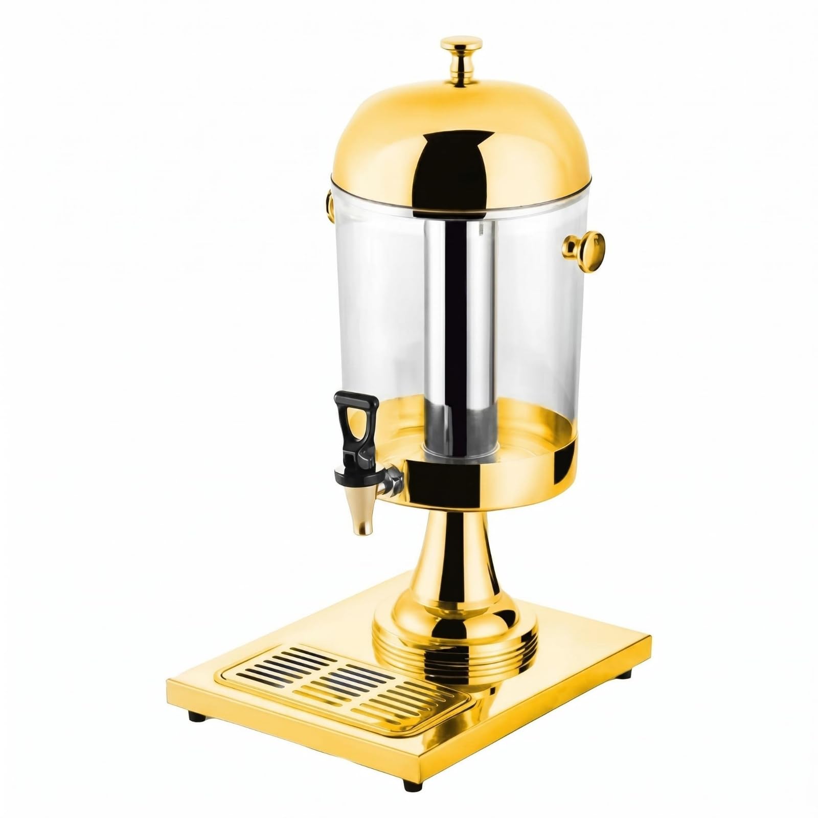 Dispensador Bebida Acero Inoxidable Bandeja Antigoteo Dispensador Bebida con Grifo Dorado