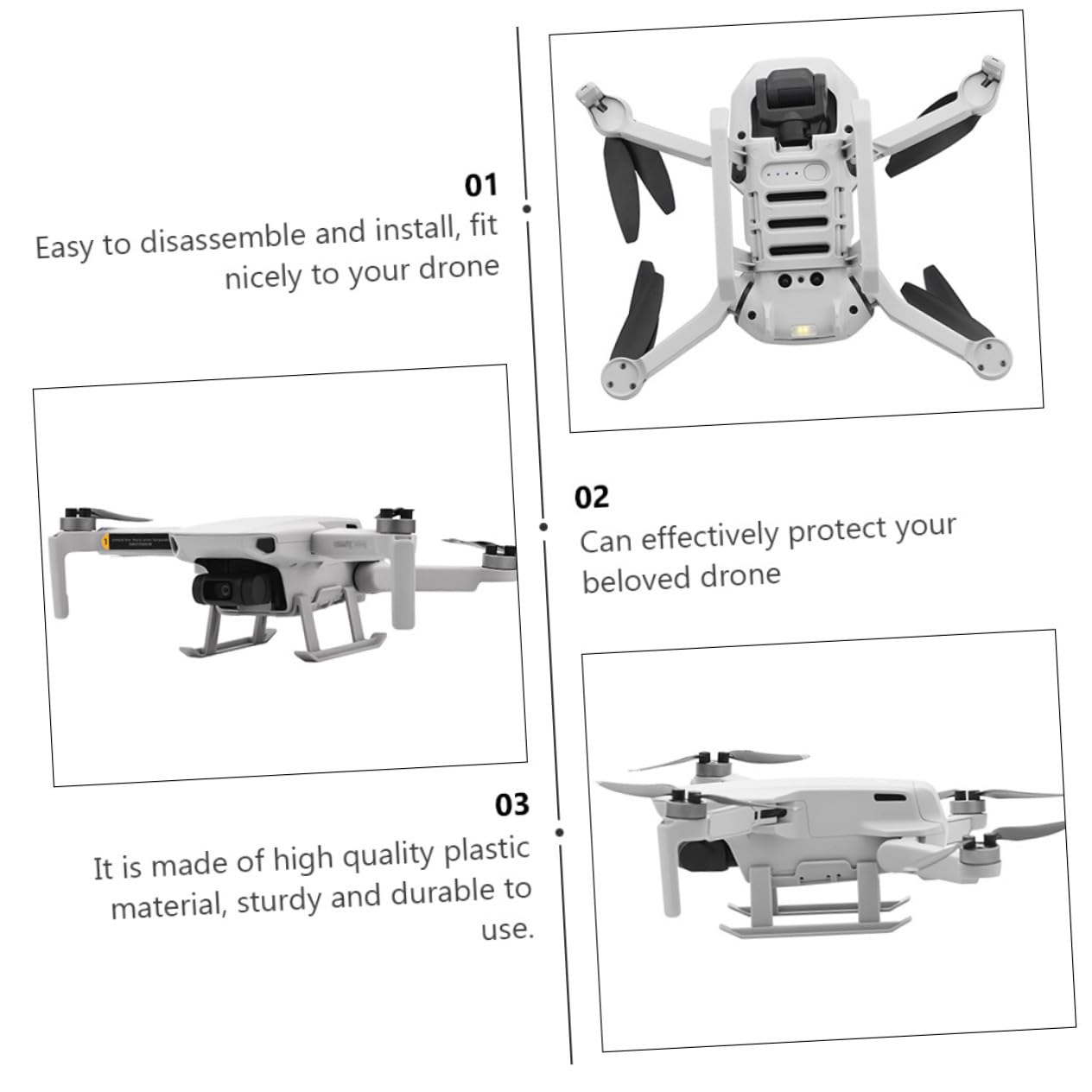 Protector de Hélices Extendido con Tren de Aterrizaje Compatible con Dron Mini Diseño Anticolisión y Absorción de para Evitar Daños y Lesiones