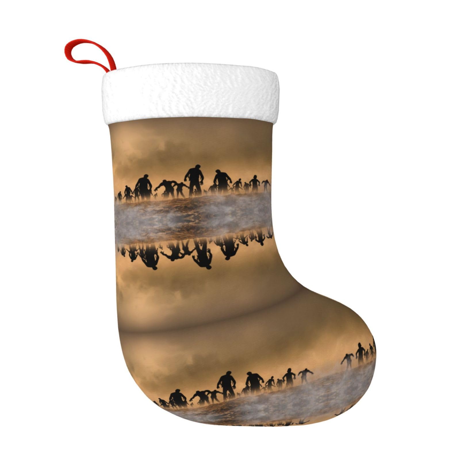 Hahafu Black Many Zombie Personalised Christmas Stocking Large Print Fluffy Hanging Socks For Christmas Decorations