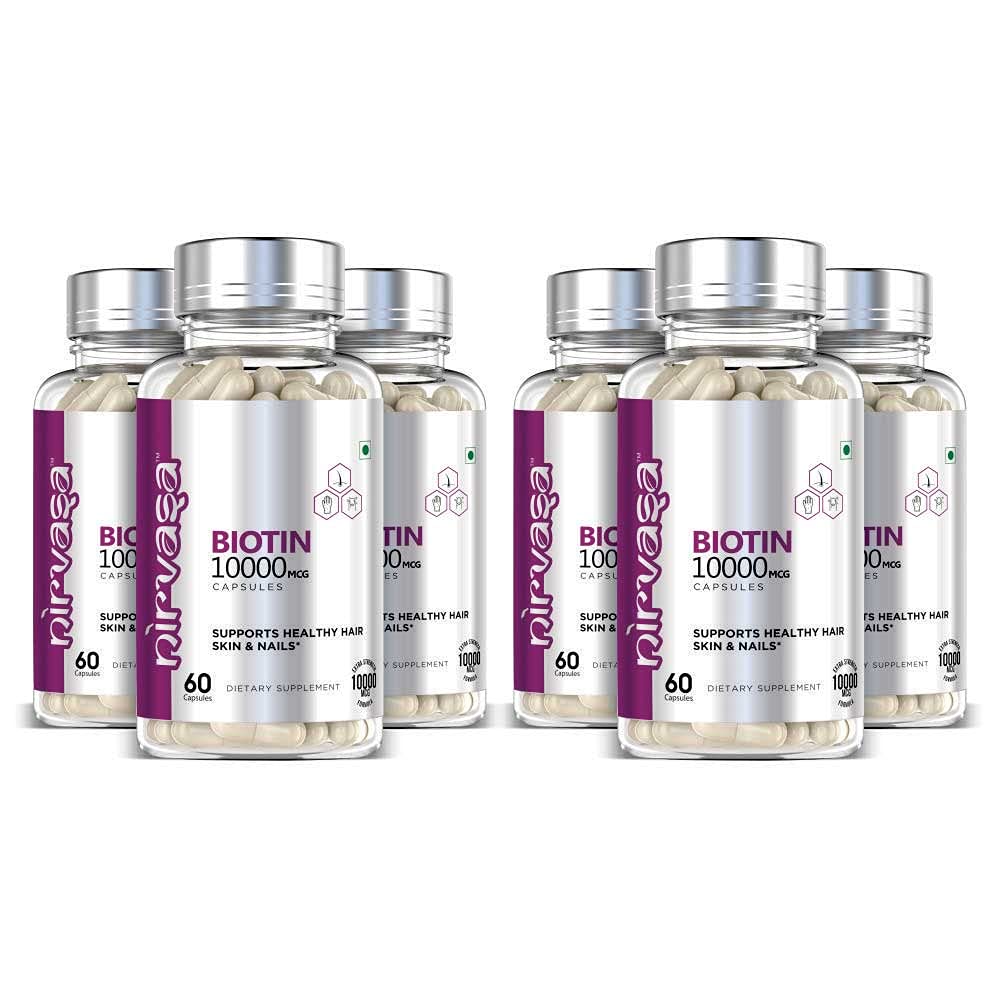 Nirvasa Biotin Capsules for Men & Women (Pack of 6)