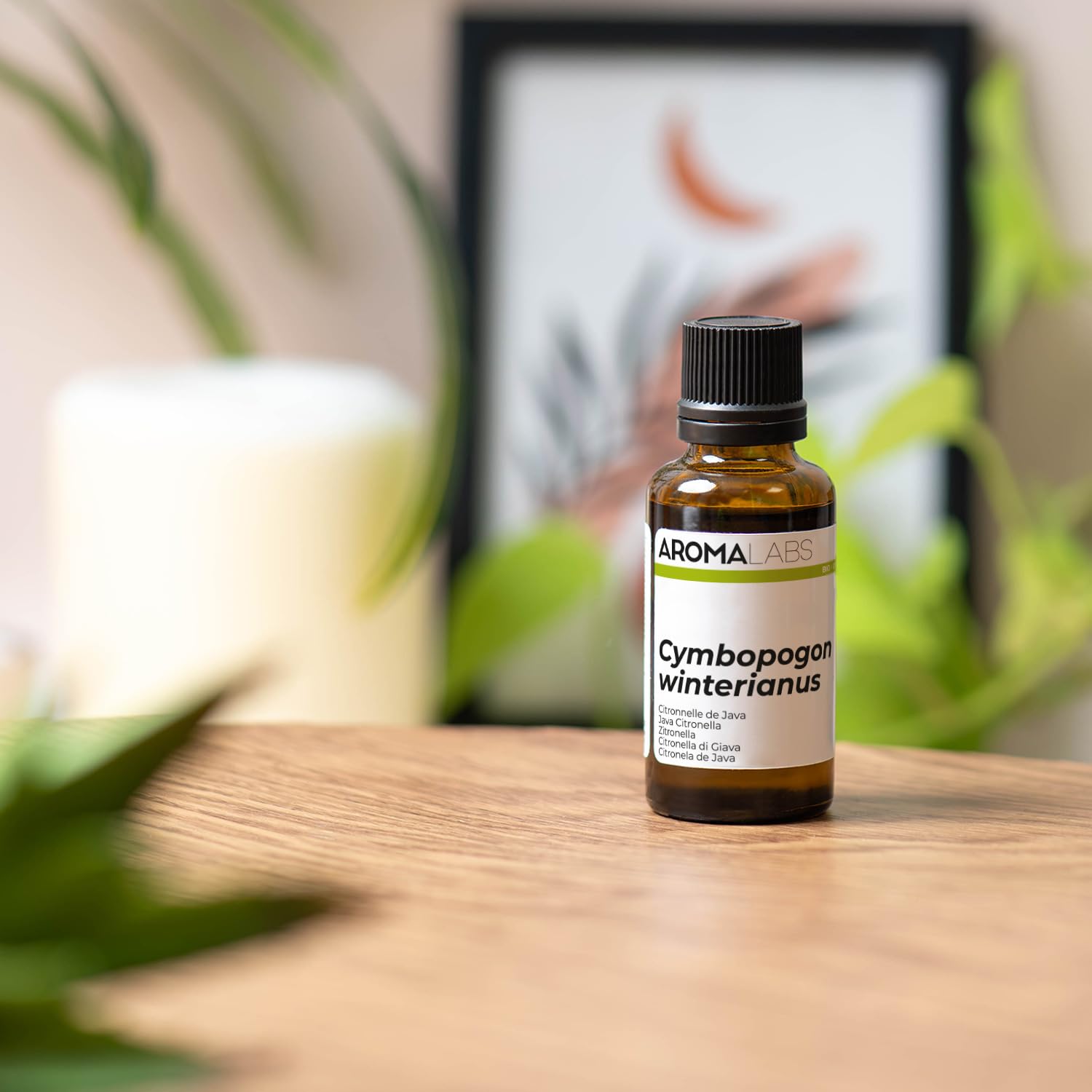 Citronella di Giava BIO (Cymbopogon winterianus) - 30 mL - Olio Essenziale Chemiotipizzato e Certificato AB - Aroma Labs - Made in France