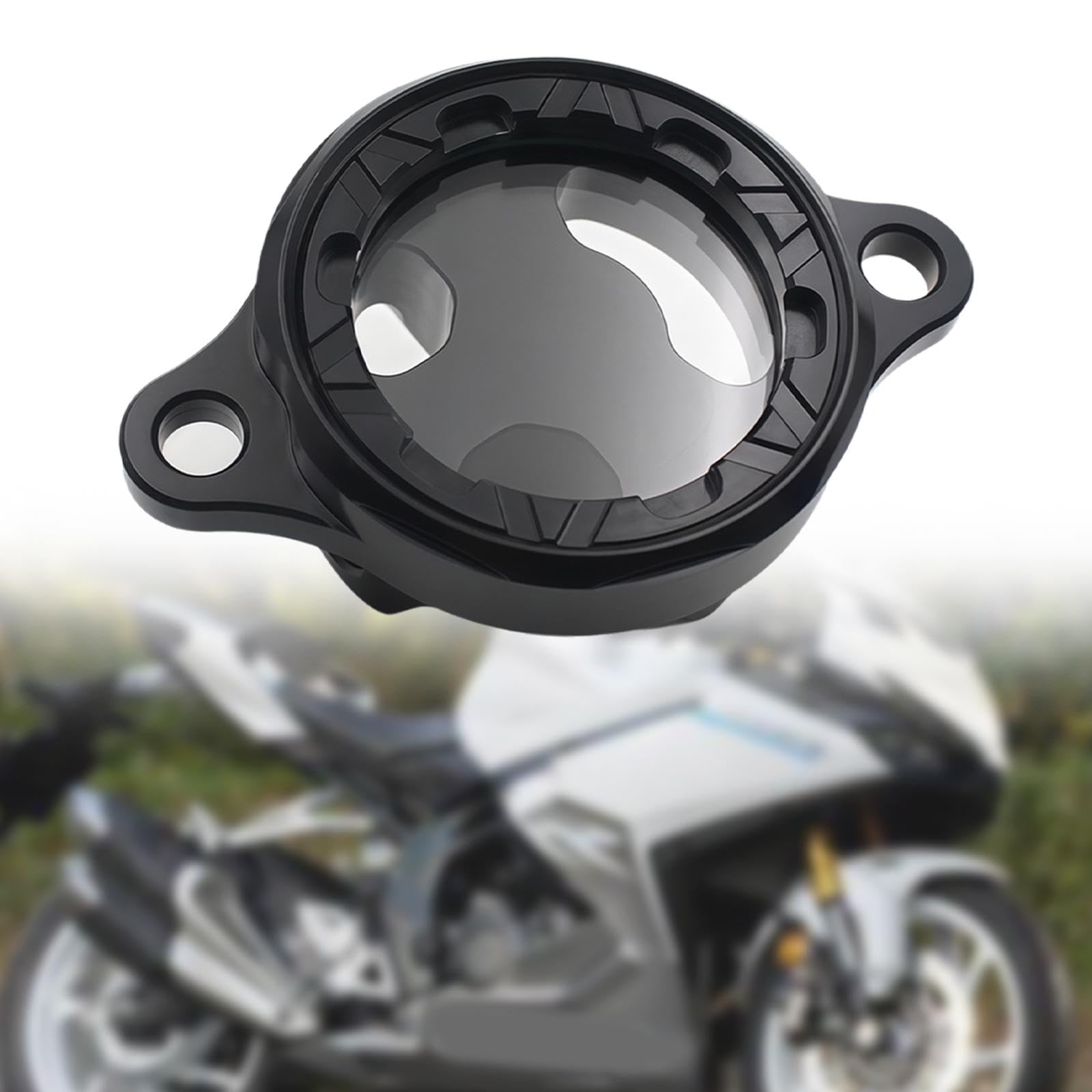 Motorrad Ölfilter Abdeckkappe Zubehör Hochleistungs-Aluminiumlegierung für TRX450R 450er Cbf450R Professional, Schwarz