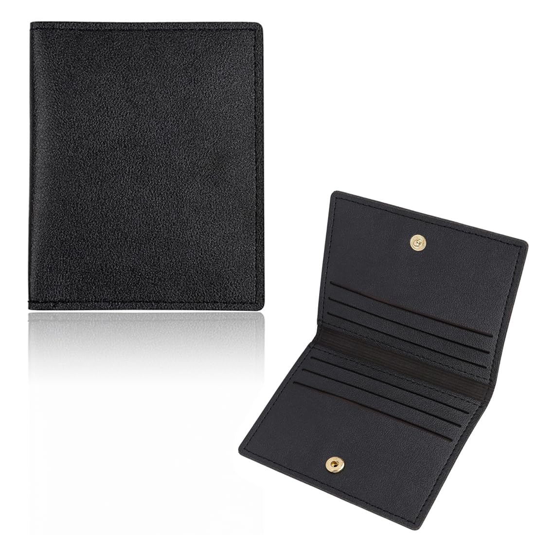 Porte Cartes de Crédit Homme en Cuir Ultra-Mince avec Anti-Piratage RFID 8 Emplacements Noir