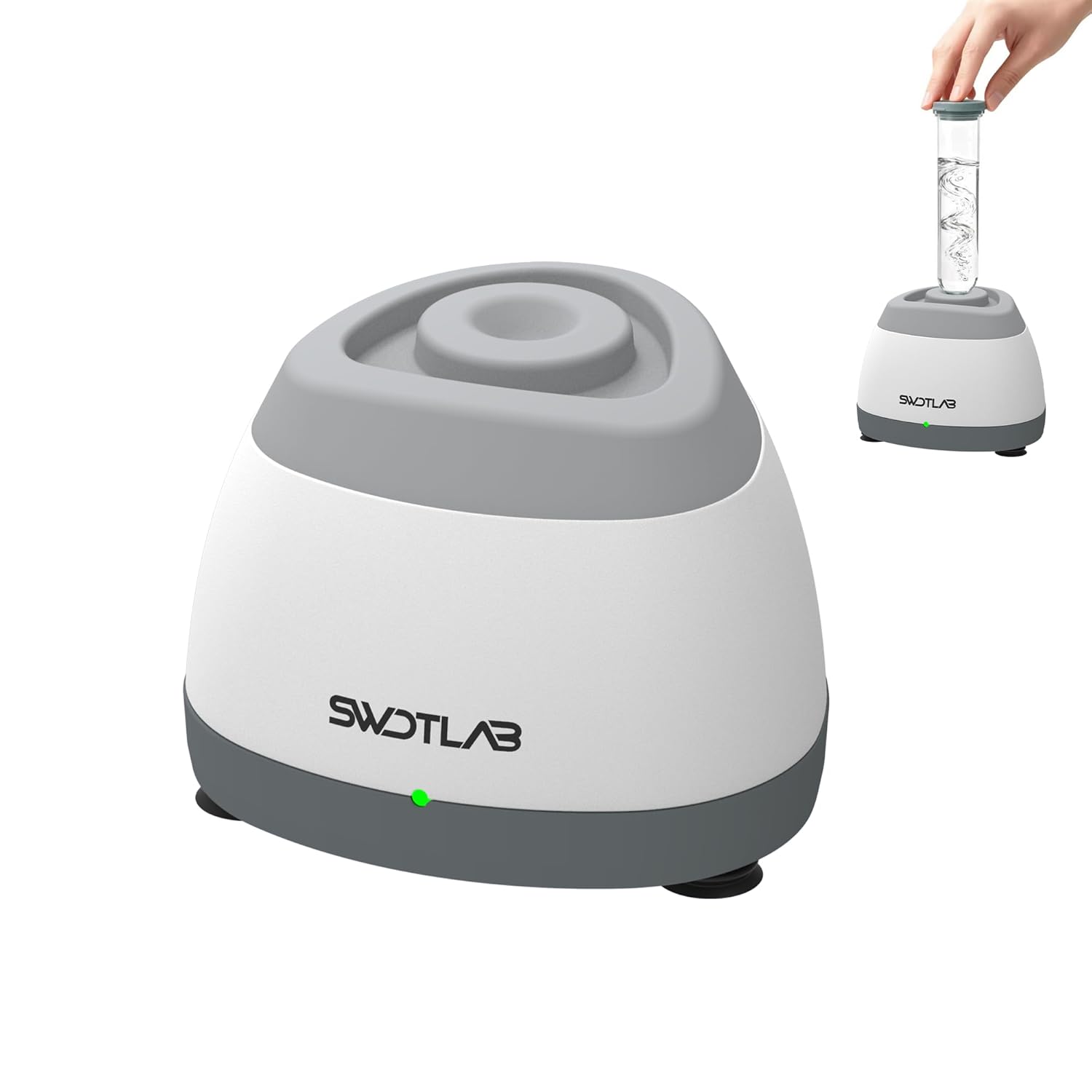 Lab Vortex Mixer, Nail Polish Shaker & Glue Shaker, Paint Shaker & Paint Mixer for Gel Polish, Acrylic Paints, Eyelash Adhesives, Tattoo Ink, Test Tubes (Grey)