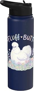 Fluff Butt Silkie Chicken Cute Cottagecore Mushroom Floral Stainless Steel Insulated Water Bottle