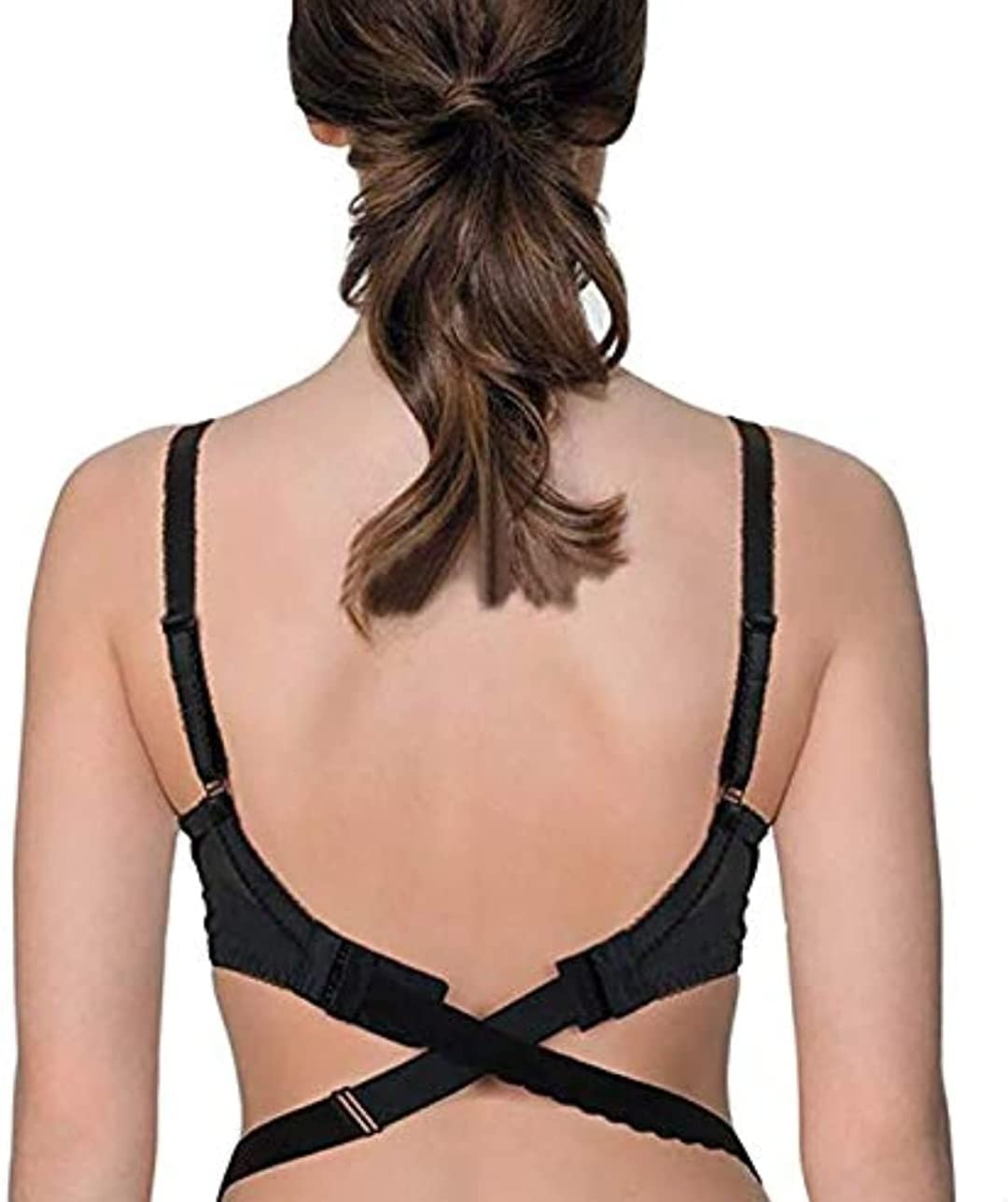 munaafi Women's Adjustable Low Back Bra Strap Convertor+Extender With 2 & 3 Hook [Black,White,Beige] (3pcs pack)-picture-49