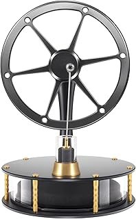 HZZ92 Low Temperature Stirling Engine DIY Heat Education Model Class Teaching Brass Aluminium Stirling Engine Low Friction Graphite Piston for Adults Desktop Toy Gift for Engineer-Black