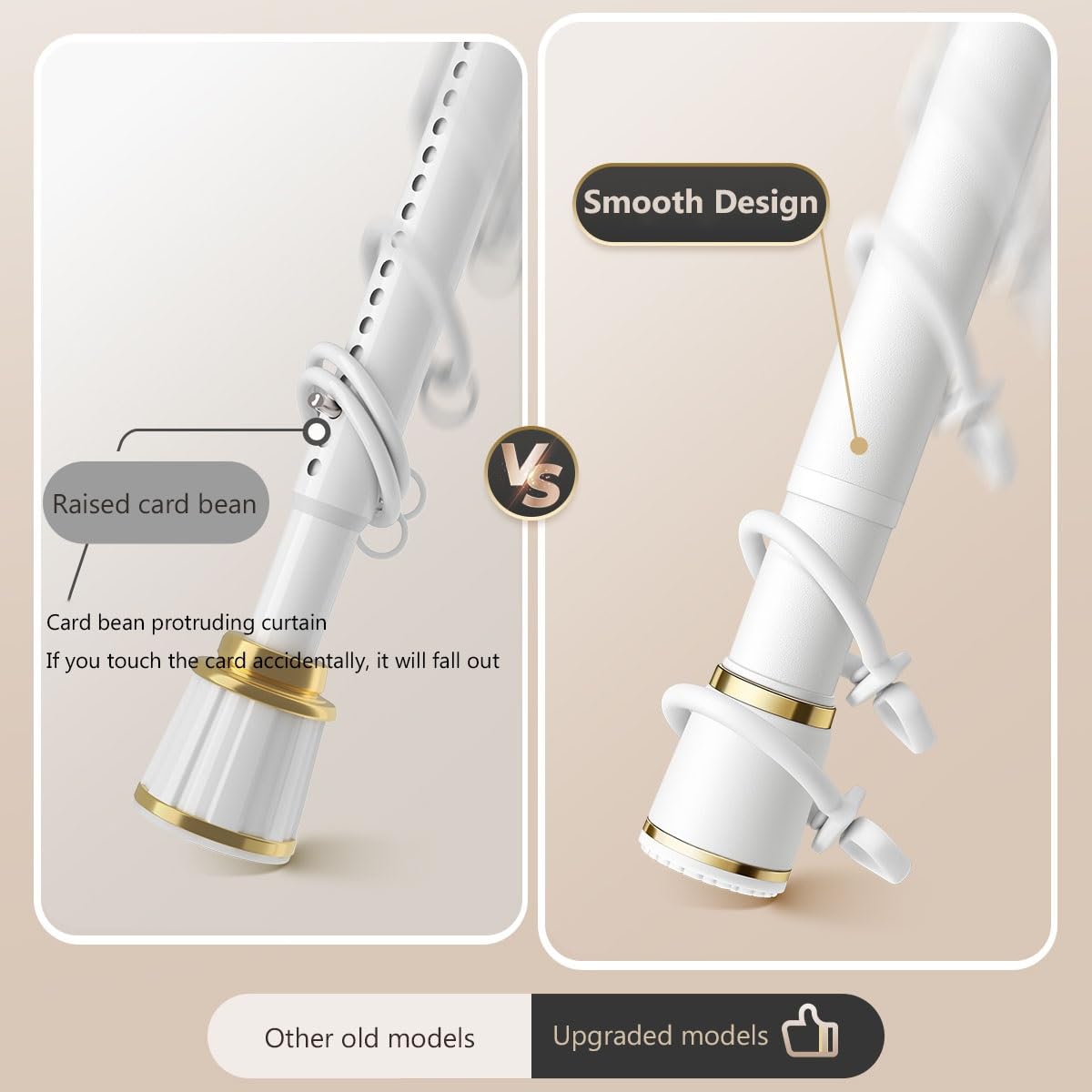 Heavy Du - Asta in acciaio inox Teon ain, antiruggine, senza foratura, design antiscivolo per bagno e divisorio (bianco, regolabile 330-400 cm)