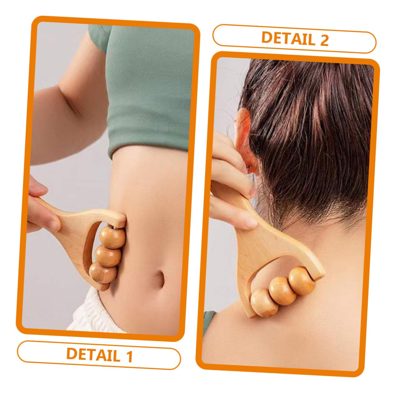 VALICLUD 2 Set Set Massaggiatore Bob A Mano Massaggiatore Portatile Kit Massaggiante Per Gamba Collo Di Massaggio Portatile Muscolo Di Legno 3 Pezzi * 2
