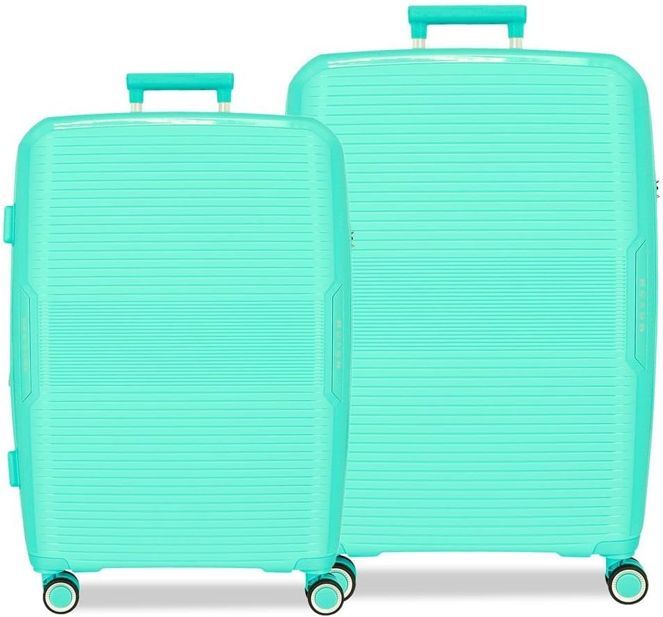 Movom Inari – Set di valigie blu 68/78 cm, rigido 8 kg, chiusura TSA integrata in polipropilene, 8 kg, 189 l, estensibile, blu, Taglia unica, Set di valigie