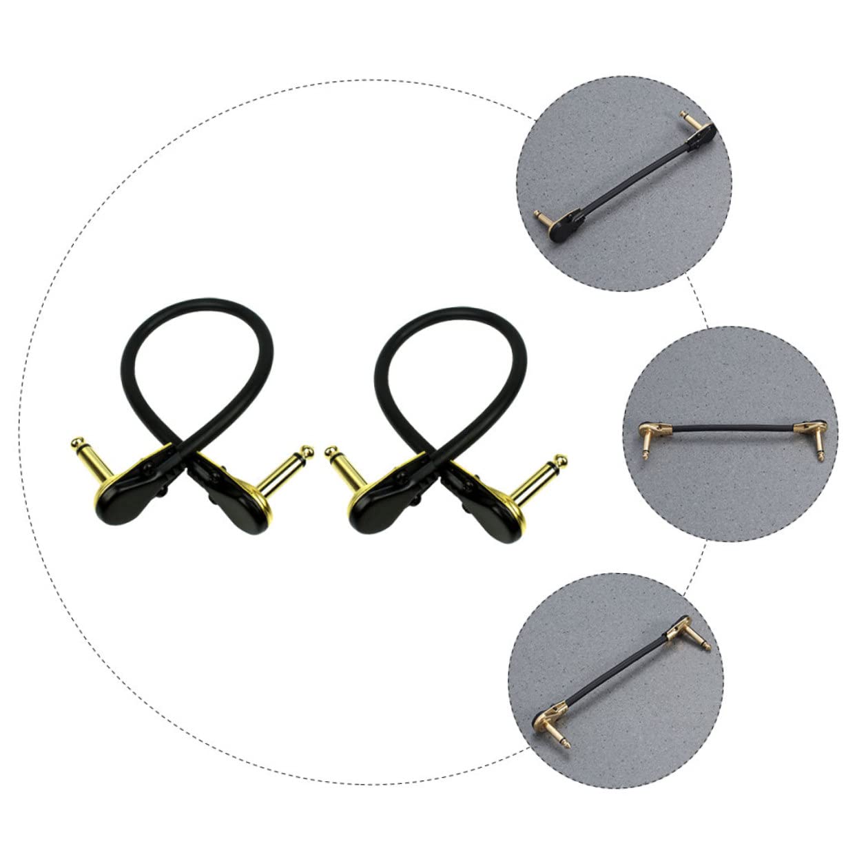 BESTonZON 6pezzi Cavo Di Collegamento Per Chitarra Elettrica Effetti Audio Design Flessibile e Antirumore Placcato Alta Fedeltà Per Chitarristi e Bassi