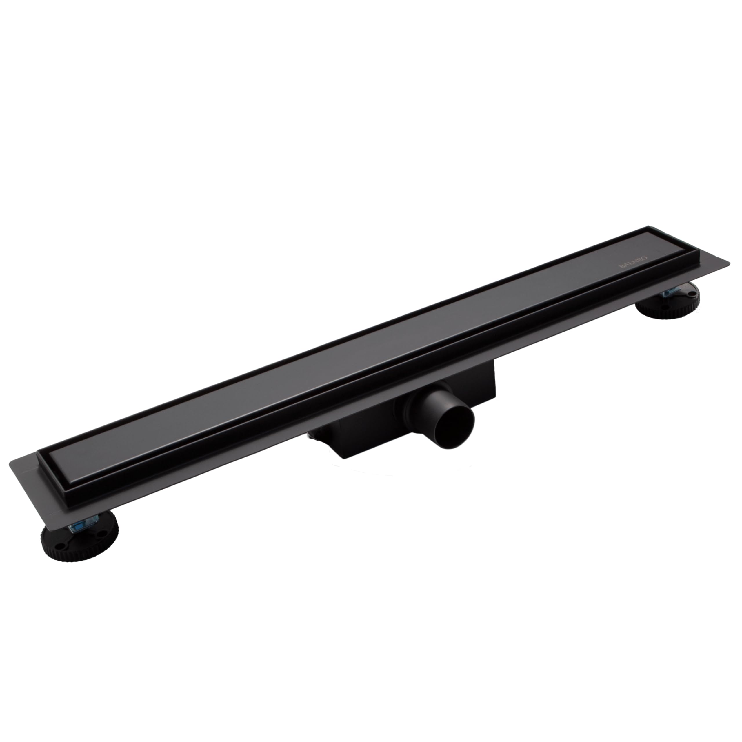 Canalina per Doccia, Scarico a Pavimento, Canaletta di Scarico 50 Nera in Bassa 52mm, Set CompletoScarico per Doccia su Entrambi i Lati con Pannello o Sotto Piastra, Duplex Next 2in1