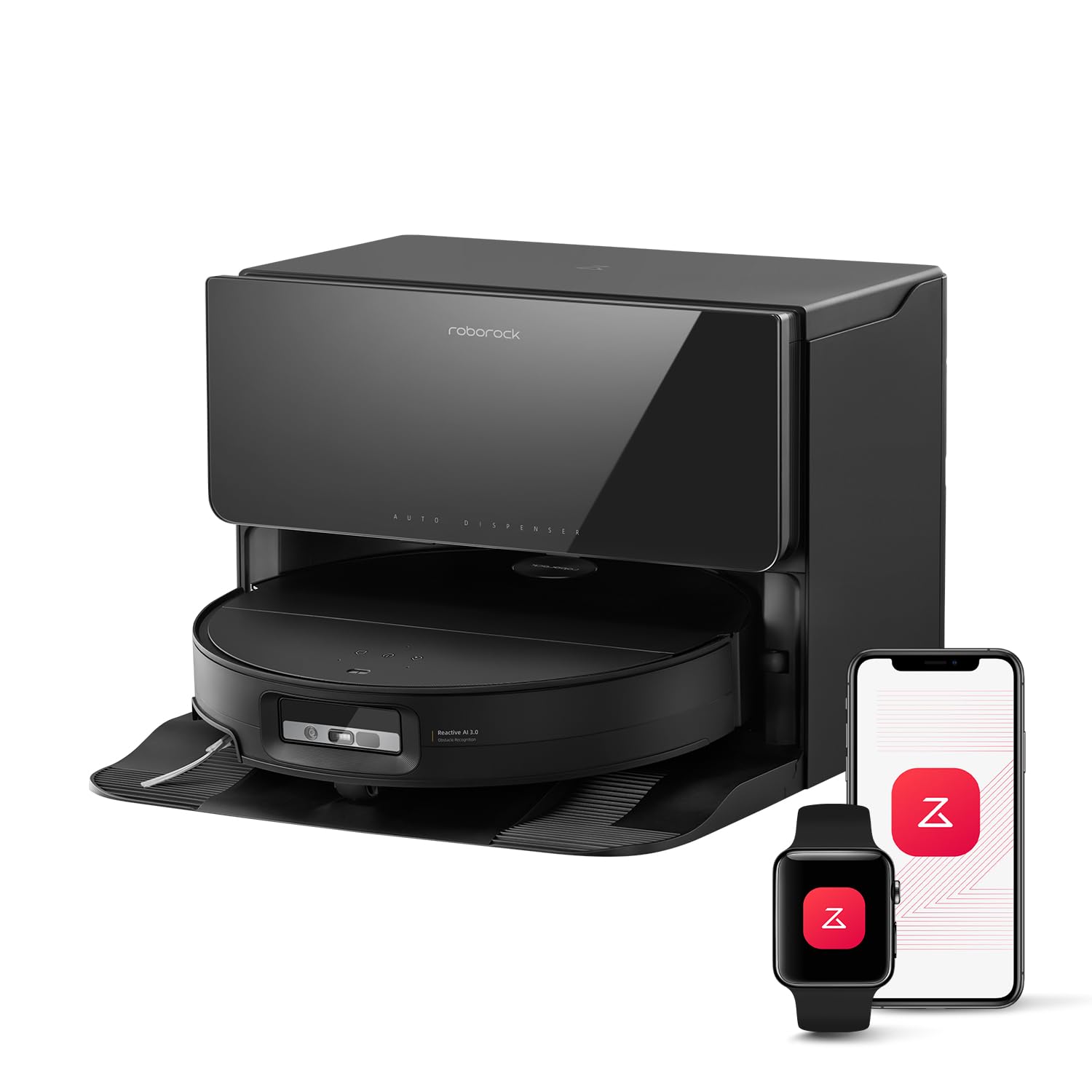 roborock Saros 10 with Refill &amp; Drainage System Robot Vacuum and Mop, 22,000Pa Suction, AI Obstacle Avoidance, 3.14-inch Ultra Thin, Intelligent Dirt Detection, Zero Tangling Main Brush, Hot Water Mop