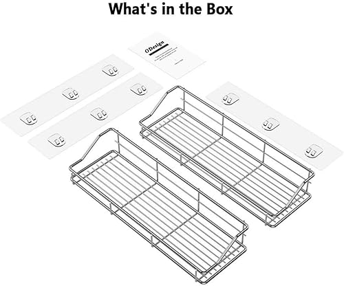 Miniatura 8 de Estante adhesivo para baño, organizador de ducha, estante de especias de cocina, montado en la pared, sin perforaciones, SUS304, acero inoxidable