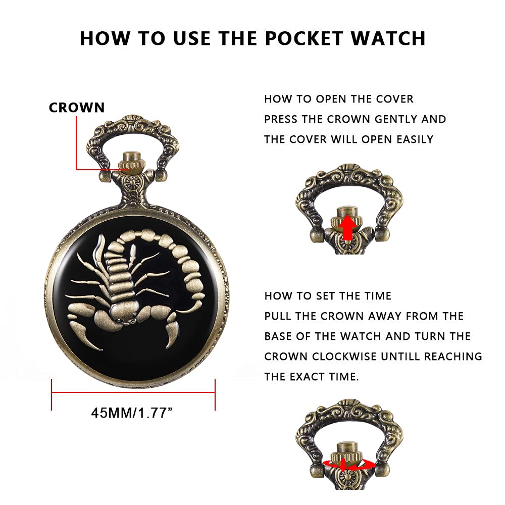 Orologi da tasca, Con collana con taschino, orologio da tasca teschio uomo