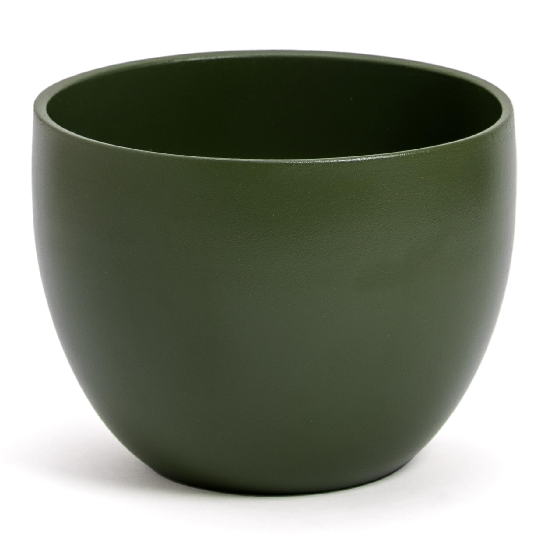 Elegant Terracotta Bowl Pot | Dark Green | Indoor or Outdoor | D.17 cm – H.13 cm | Modern Decorative Vase for Plants, Flowers, Succulents, Orchid, Sansevieria. (1 x Ø 17 cm – Green)
