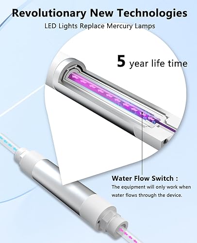 Miniatura 3 de Caja de filtro de agua LED UV para sistema de filtración de agua debajo del fregadero y sistema de ósmosis inversa, reduce hasta el 99.9% de los