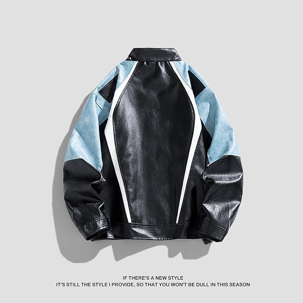 Men's Varsity Jacket Motorcycle Leather Jacket Fashion Color