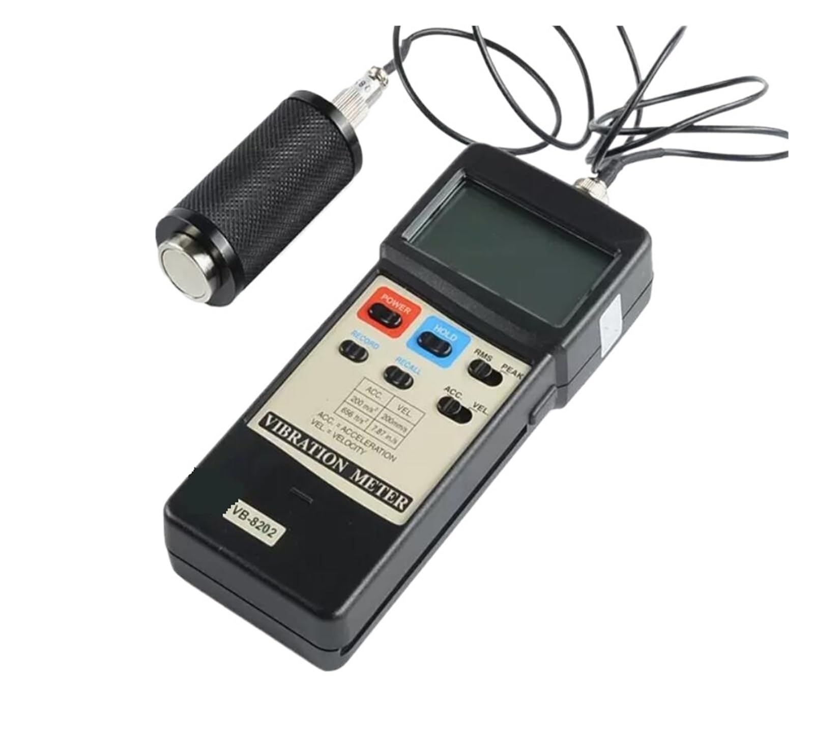 Vibrationsmesser, VB-8202 Schwingungsmesser Geschwindigkeit: 200 mm/s Beschleunigung: 200 m/s^2 Frequenz: 10 Hz–1 kHz