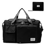 Travel Bag, Large Capacity Folding Travel Bag, Sports Gym Bag with Wet Pocket & Shoes Compartment, Foldable Travel Duffel Bag, Weekender Overnight Bag for Women and Man