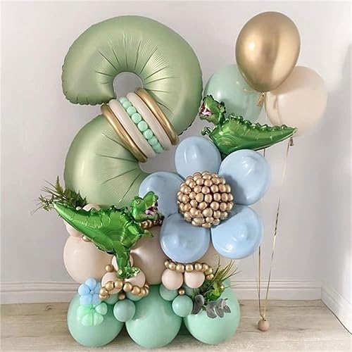 Miniatura 3 de Globos de cumpleaños de 16 años para niñas, globos de 40 pulgadas de papel de aluminio verde salvia con números 16 para niñas y niños, globos de