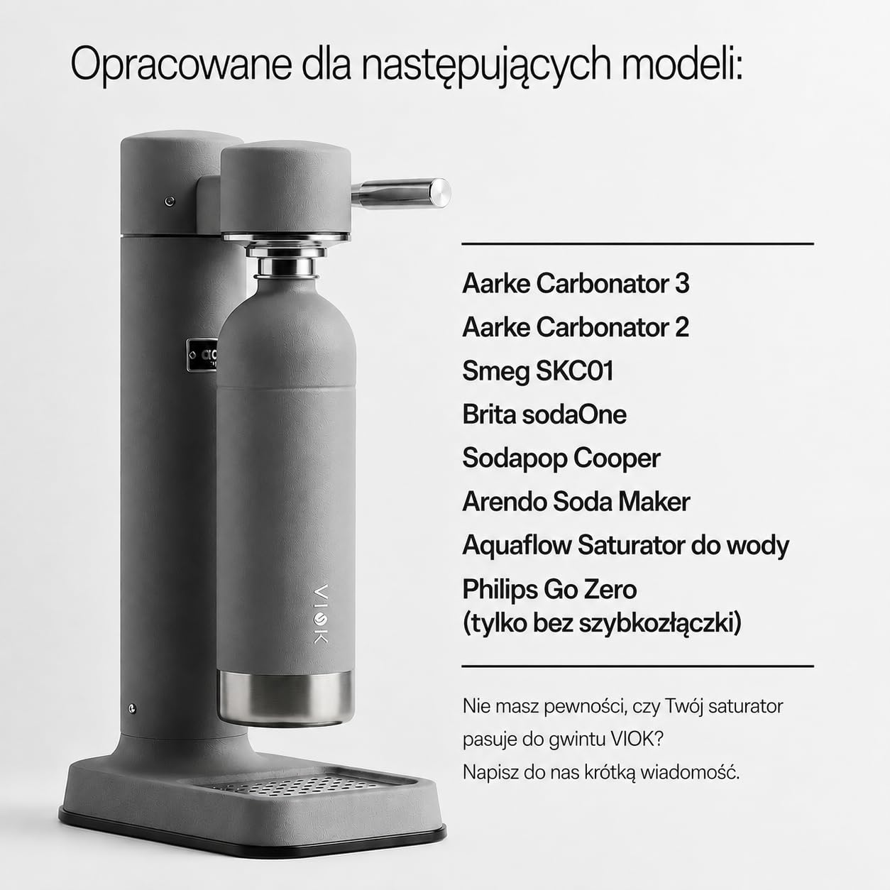 Butelka do Aarke Carbonator 3 i 2 oraz Smeg SKC01, kompatybilna z Brita SodaOne, Sodapop Cooper i Philips GoZero – zamienna butelka ze stali nierdzewnej 1,3 l do saturatora wody (2, Szary matowy)