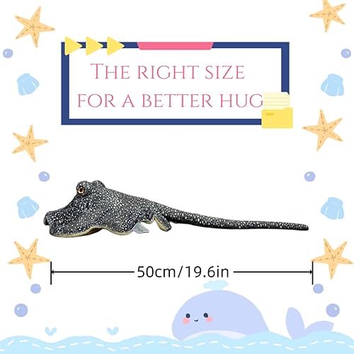 Miniatura 5 de FRANKIEZHOU Peluche realista de pez mantarraya de 19 pulgadas, animal de peluche realista de leopardo, juguete de peluche suave de rayas de patín,