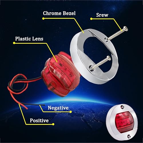 Miniatura 2 de Boaton Luces LED de pesca nocturna, cortesía, cubierta, luces de navegación para barcos, rojo