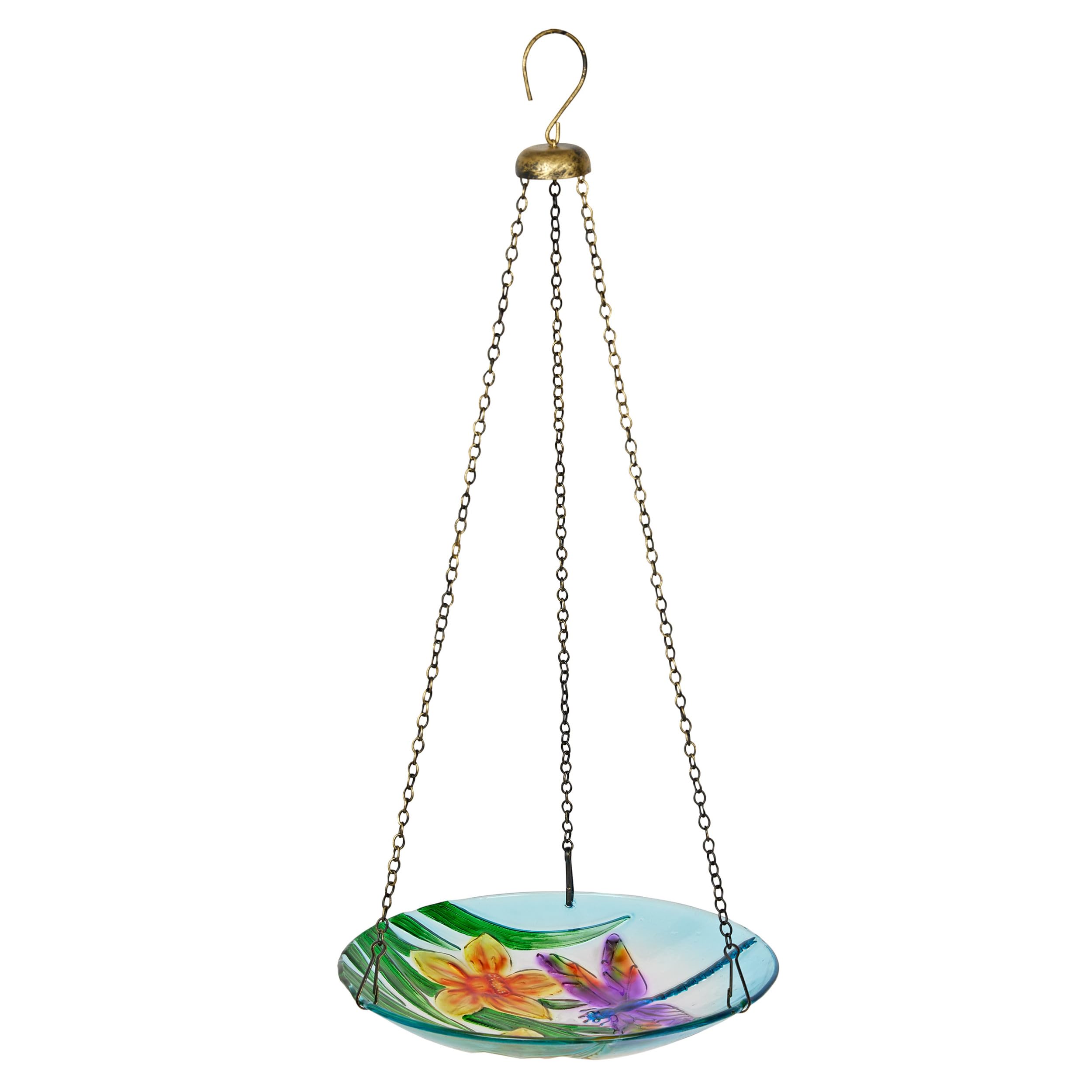 Alpine Corporation KBD158 Outdoor Hanging Glass Bird Feeder and Birdbath