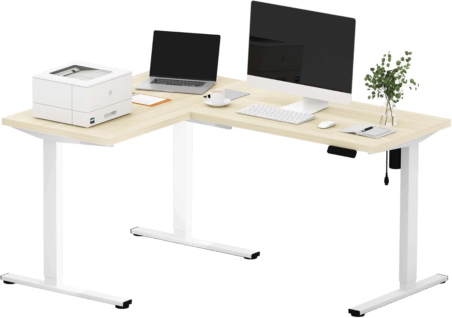 FlexEdge – Compact L Shaped Standing Desk with Electric Adjustment
