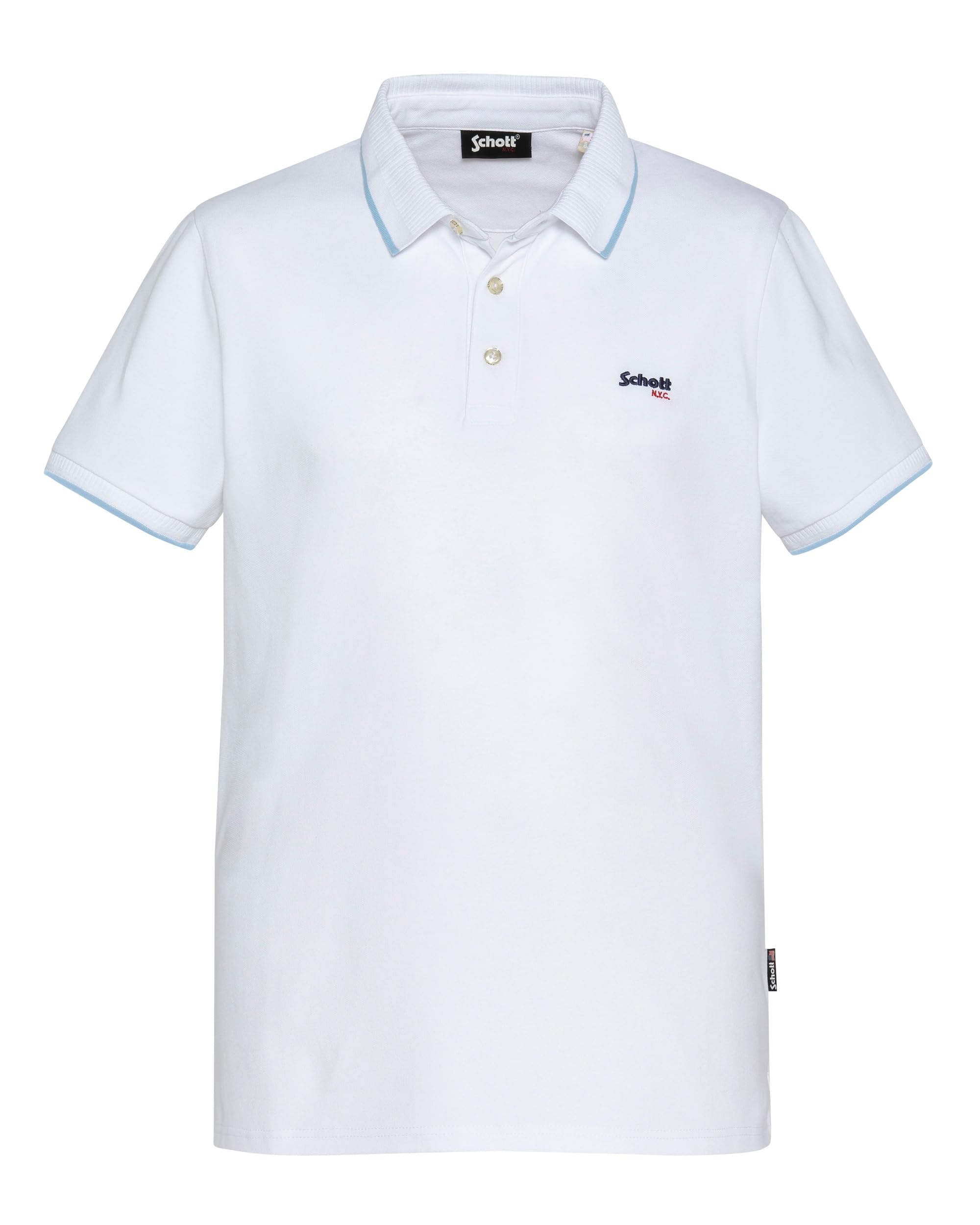 Schott NYC Psausteen Men's Polo Shirt, White, 3XL