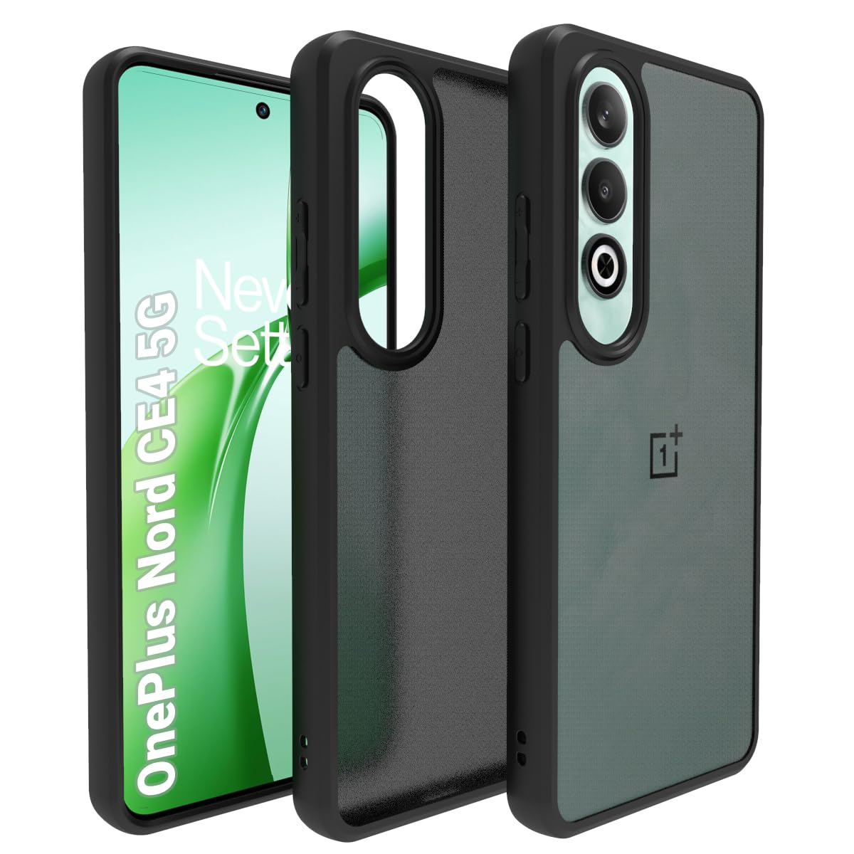 RIGGEAR Shockproof Sleek Hybrid Armor Back Cover Case Compatible with OnePlus Nord CE4 5G, Nord CE 4 5G (Smoke Black Matte PC + Black TPU Bumper) (B0D3QD74VQ) Amazon Price History, Amazon Price Tracker