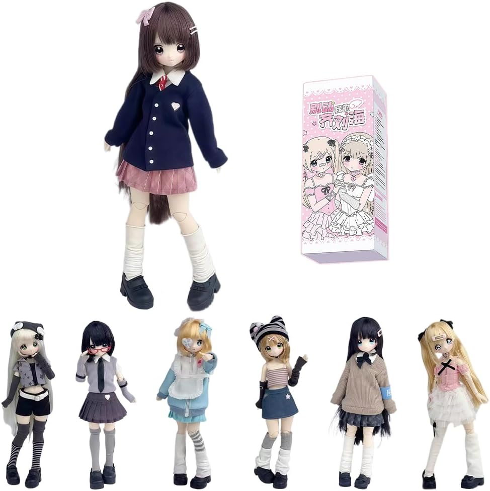 niannyyhouse BJD Blind Box Figurines, Denpa Girl Series, Ball Jointed Doll with Clothes, Dress-up Collectible Action Figure (1PC)