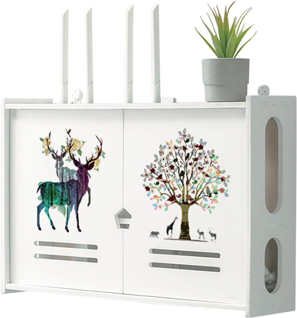 Support mural pour routeur WiFi, étagère flottante pour la maison et le bureau, 48 x 11,5 x 40 cm