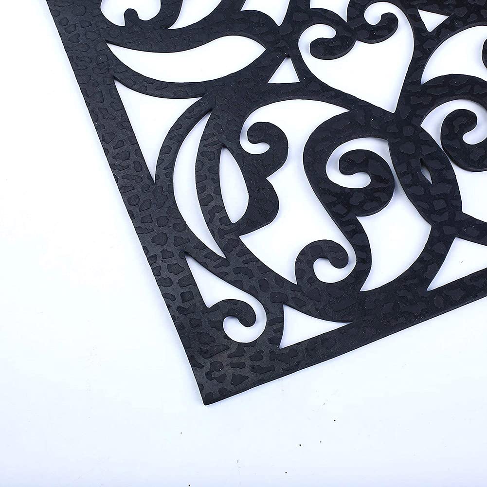 Anti-Rutsch-Treppenmatten-Set,rutschfeste Relief Gummimatten,Stufenmatten Außen (4 Stück), Schwarz
