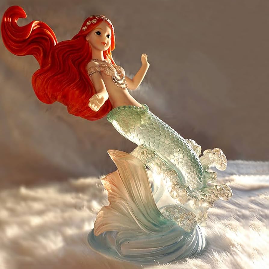 クリスタル製アリエルの彫刻置物