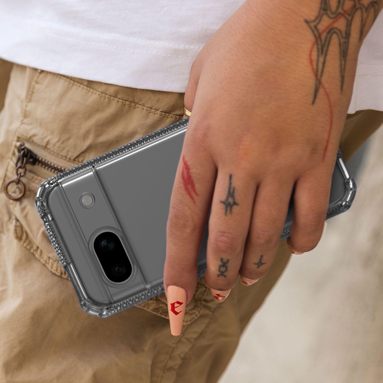 ITSKINS Spectrum R // Clear for Google Pixel 8a - Ultra Hybrid Case Designed, Anti-Yellowing and Protective Military Shockproof Cover, Slim Clear Phone Case - Smoke