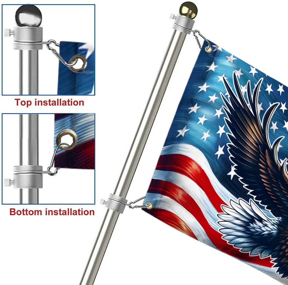 American Flag-Patriotic Eagle American Grommet Flag TQN2402GF, 3x5 ft., With Flagpole Mounting Rings-USA Flags Premium Polyester-Decorative Indoor Outdoor Flag - Image 6