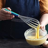 Vista 8 de Berglander Paquete de 3 batidores de acero inoxidable con mango arcoíris de 8 pulgadas, 10 pulgadas, 12 pulgadas, batidor de mango colorido chapado