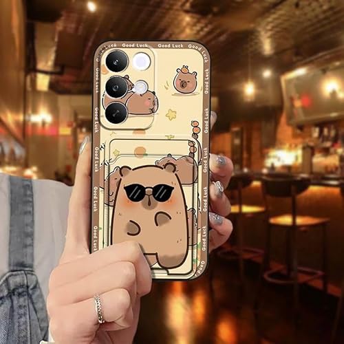 Phone Case Compatible with Realme C85 Pro 4G, Card sleeve Cute Shockproof Full wrap Silicone Durable Dirt-resistant Card slot Ba