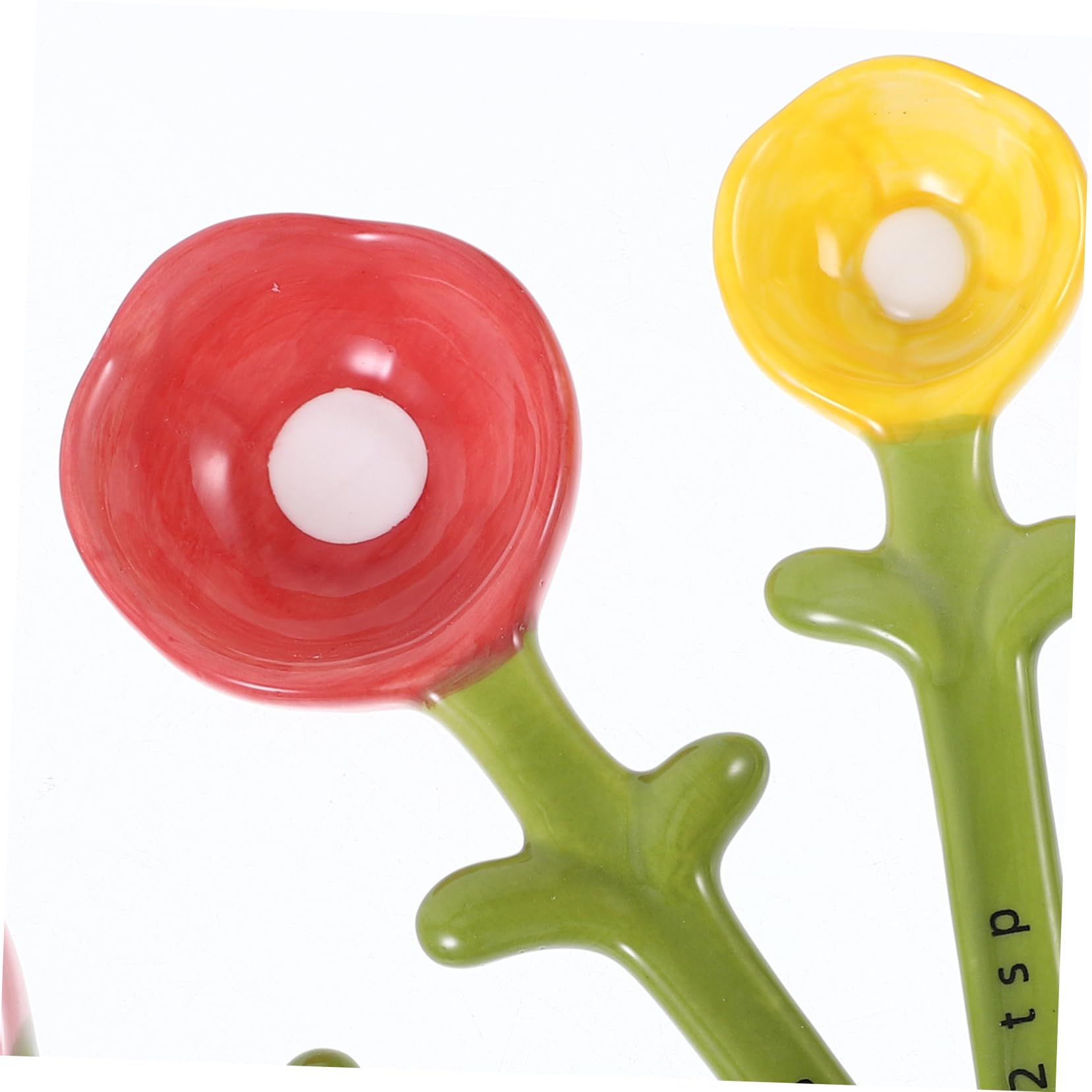 Cucharas Medidoras de Cerámica Forma de Flor para Baking para Medir Leche Polvo Azúcar y Ingredientes Secos Cocina