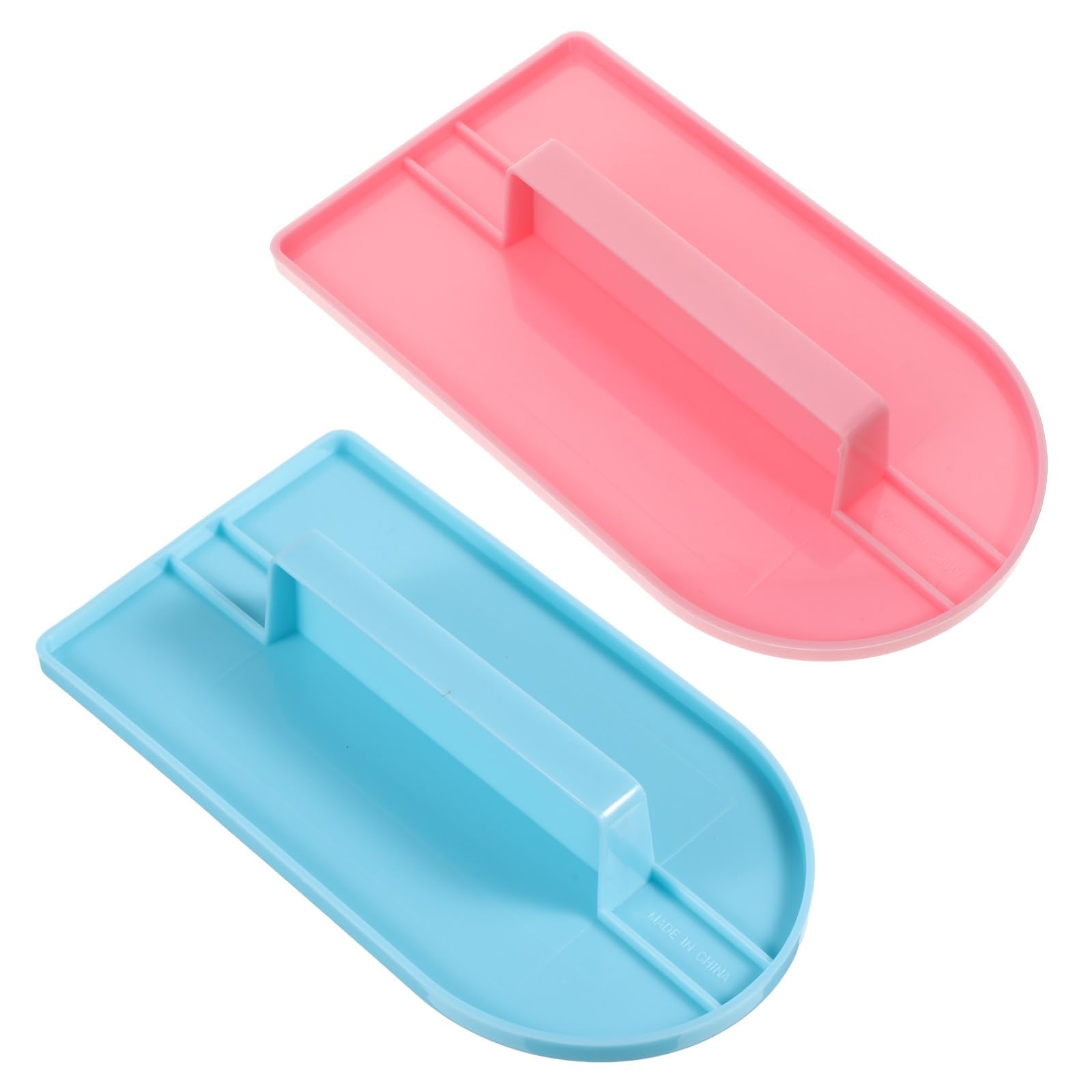 Photo 1 of 2 PCS Fondant Smoothing Tool, Cake Decoration Icing Smoother, Plastic Fondant Icing Smoother Polisher, Icings Scraper Paddle Tool for Cake Decoration Tools (Pink, Blue)