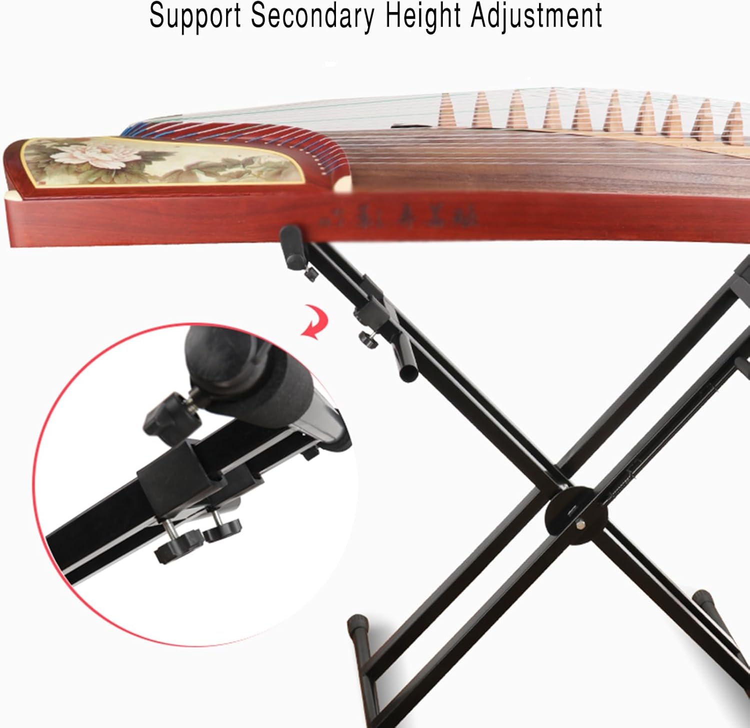 Single X Keyboard Stand,Professional Electric Piano Keyboard Stand X Brace Adjustable Height, Handheld Portable Stand, Easy to Change The Height, Black, 85235