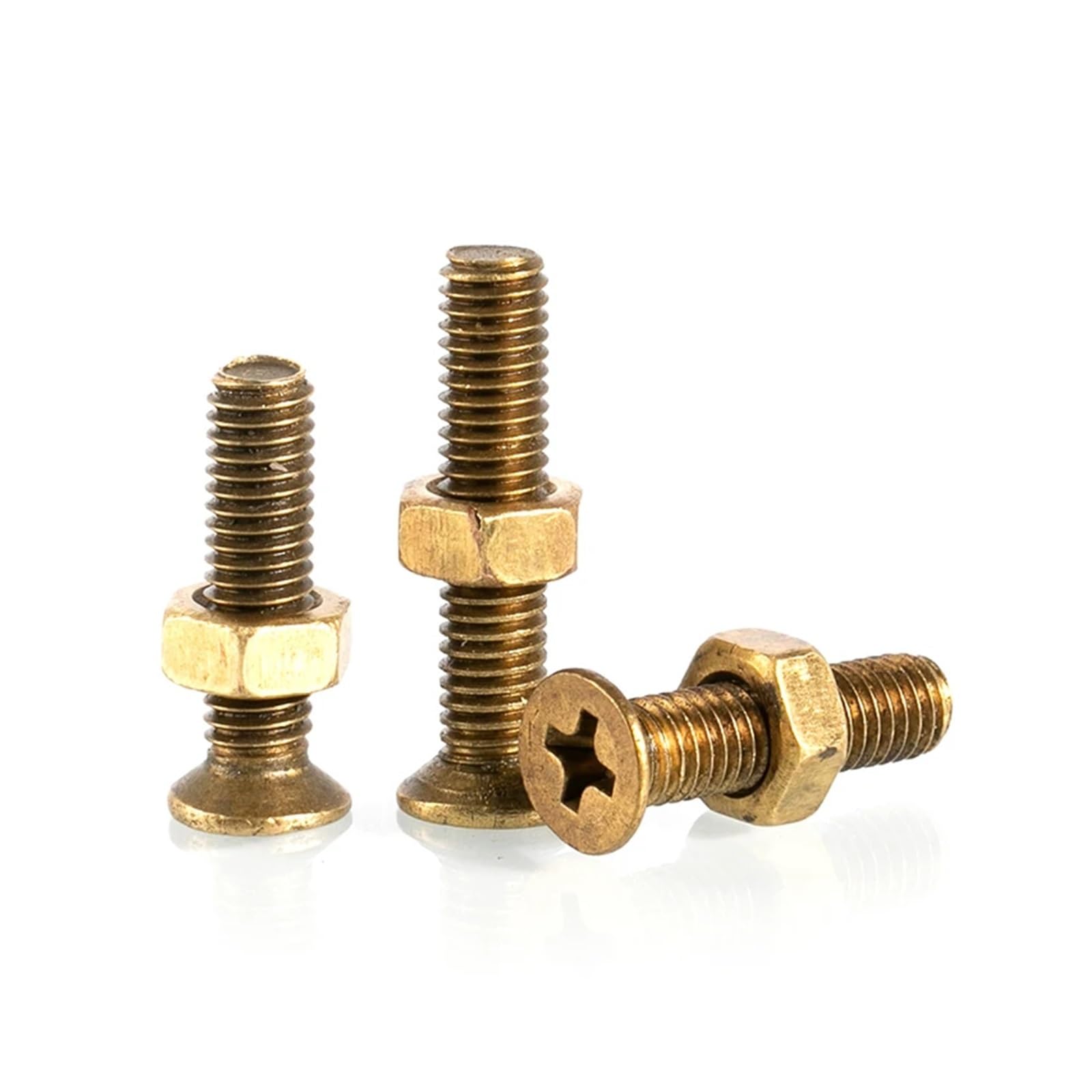 Schrauben, M2, M2,5, M3, M4, M5, M6, 2-in-1, Messing, Kupfer, Senkkopf, Kreuzschraubenmuttern, Kombinations-Kreuzschlitzschraube, Sechskantmutter-Sets (M6 x 40 mm, 5 Sets)